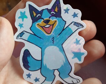 Blue Heeler Dog Holo Sticker