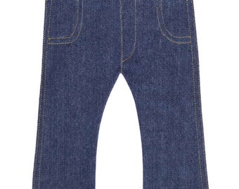 Paper Doll Quilt Jeans Outfit for girl or boy, Blue jeans dress up clothes for interactive motor skills play blanket accessories gift