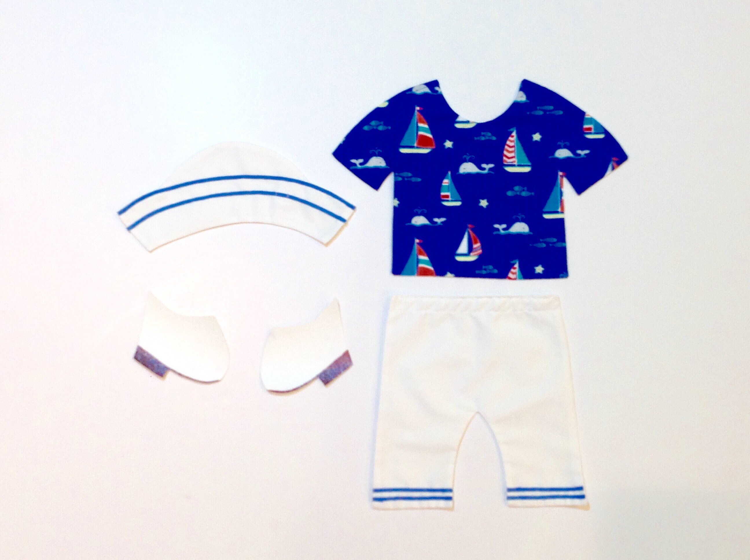 Sailor Boy Paper Doll Quilt Outfit Blue and White Sailor - Etsy