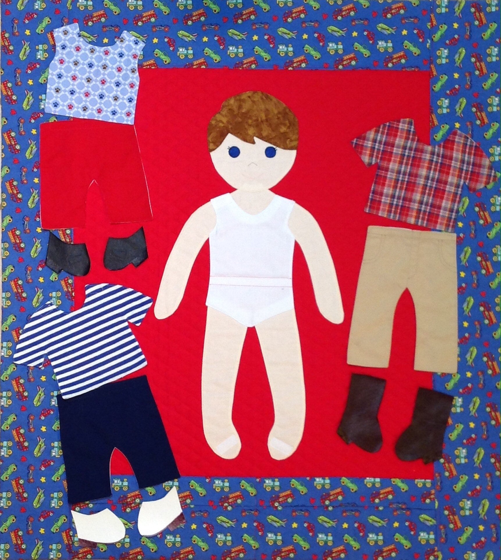 Girl and Boy Paper Doll Quilt Pattern With Clothes Digital Etsy
