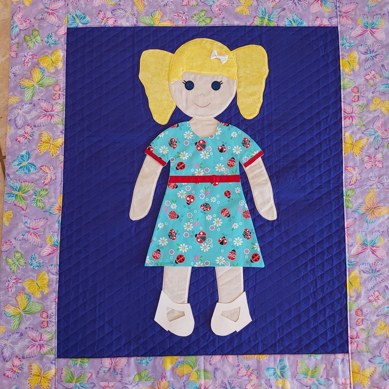 Outfit for Paper Doll Quilt Paper Doll Quilt Accessories Blue Dress and