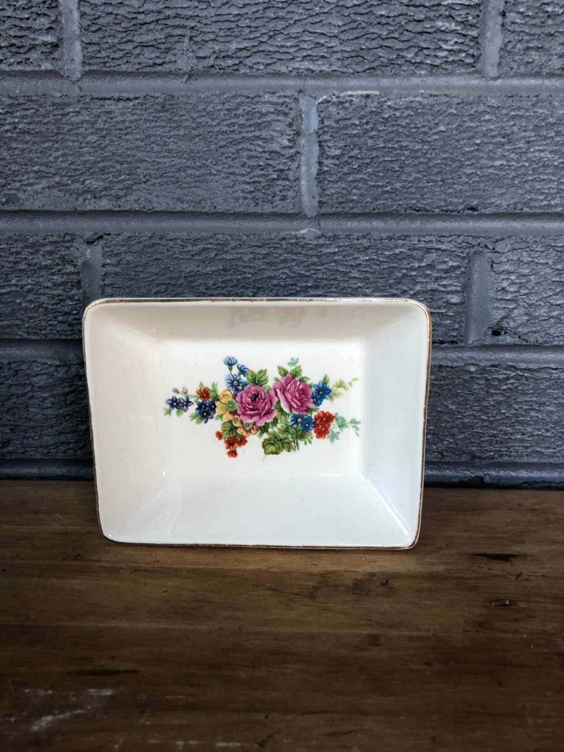Vintage Soap Dishes Floral Flowers Bathroom Decor Etsy