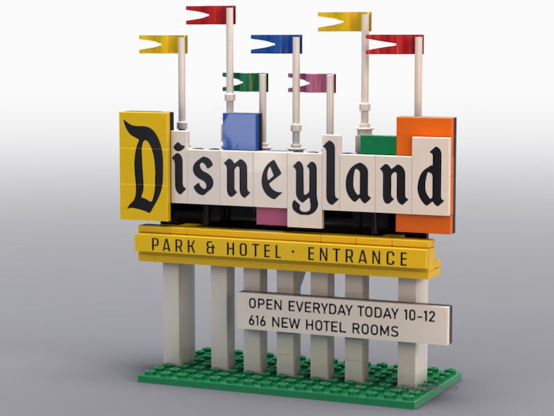 Vintage Entrance Sign Kit, custom made pieces for Lego Minifigure image 1