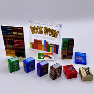 Book Store Accessories, custom made pieces for Lego Minifigure