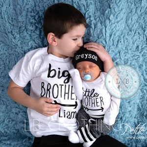 BIG BROTHER, Little brother outfit, Baby Boy Coming Home Outfit, big brother shirt, big brother, little brother outfits, big bro little bro image 1