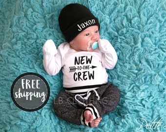 baby boy coming home outfit, personalized baby boy, newborn boy outfit, personalized baby boy outfits, baby boy hat with name