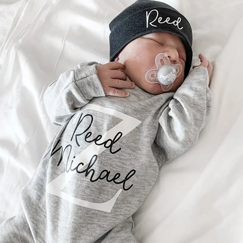 Baby Boy Coming Home Outfit Personalized Newborn Baby Boy Etsy