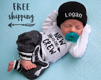 baby boy coming home outfit, personalized baby boy, newborn boy outfit, personalized baby boy outfits, baby boy hat with name