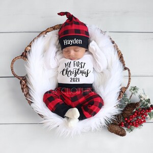 Baby Boy Christmas Outfit Newborn Boy Christmas Outfit Etsy