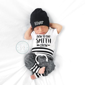 Newborn Boy Coming Home Outfit Baby Boy Take Home Outfit Newborn Outfit Newborn Baby Outfit New to the Crew Outfit Baby Boy
