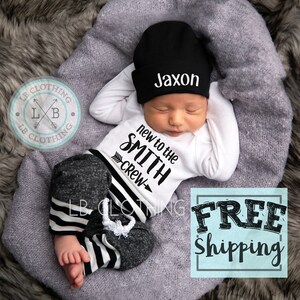 monogrammed baby boy coming home outfit