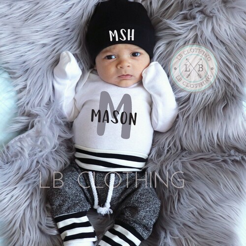 Baby Boy Gift Personalized Hat Custom Name Outfit Baby Boy Etsy