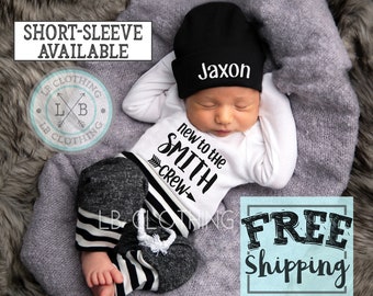 Baby Boy Coming Home Outfit Personalized, Newborn Baby Boy Outfit