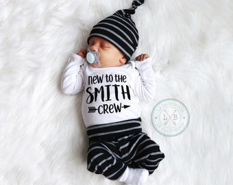 Baby Boy Gift, Newborn boy gift, New to the crew outfit, Baby boy Outfit, Baby Boy Clothes, Newborn Boy Outfit, Baby Gift, Photo Props