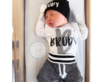 monogrammed newborn baby boy clothes