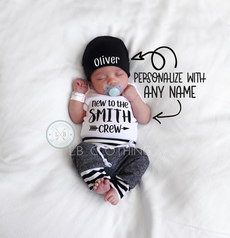 Baby Boy Gift Personalized Hat Custom Name Outfit Baby Boy Etsy