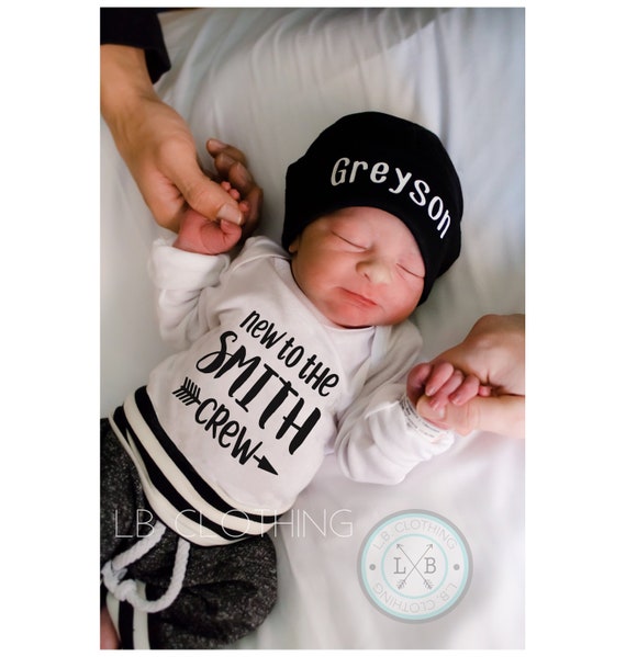 Baby Boy Gift, Personalized Hat, Custom Name Outfit, Baby Boy Outfit, Baby  Boy Clothes, Newborn Boy Outfit, Baby Gift, Photo Props 