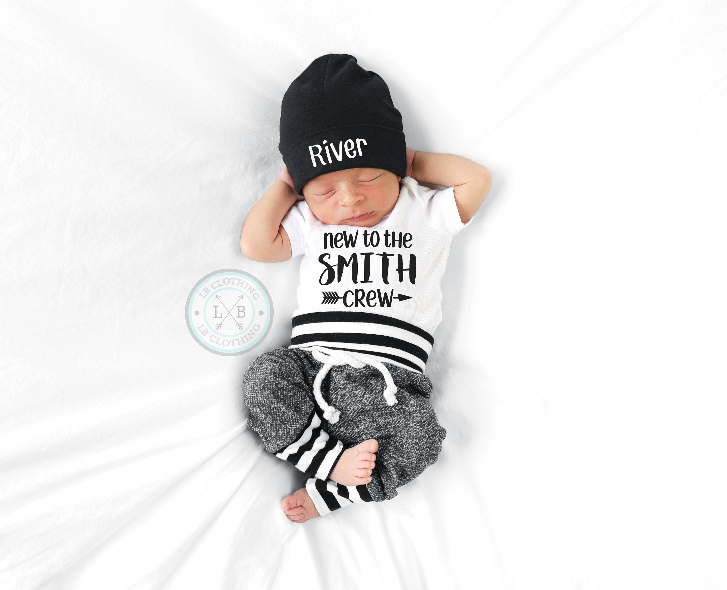 New to the crew shop baby outfit