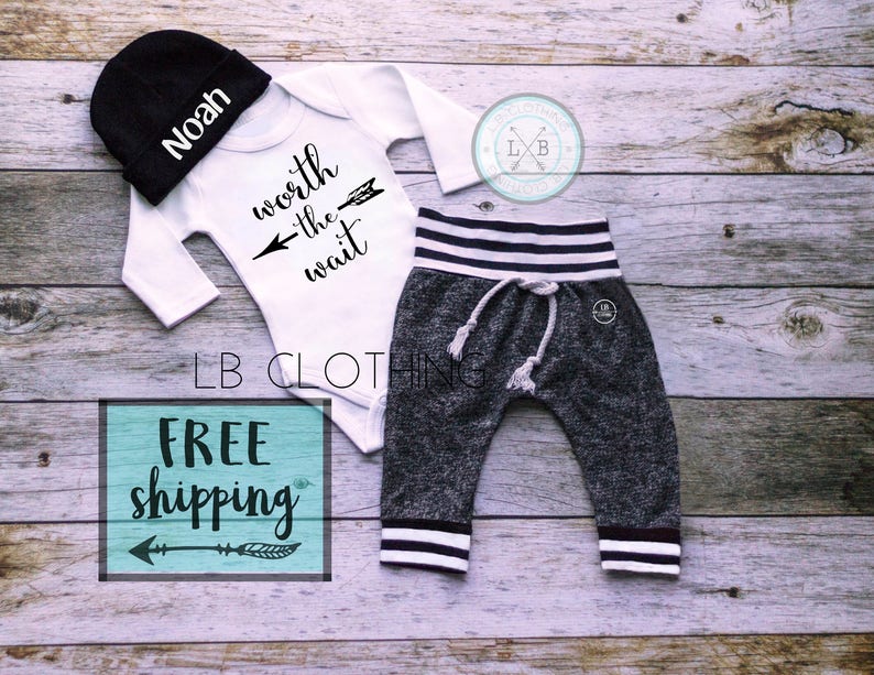 baby boy outfit Worth the wait newborn take home outfit worth the wait baby boy newborn outfit for boys baby boy coming home outfit