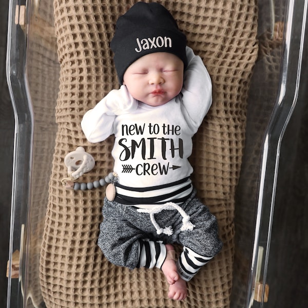 Baby Boy Gift, Personalized Hat, Custom Name outfit, Baby boy Outfit, Baby Boy Clothes, Newborn Boy Outfit, Baby Gift, Photo Props