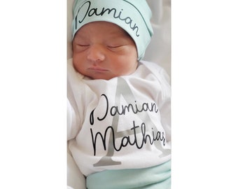 BABY BOY Coming Home Outfit/baby boy/personalized/baby boy hat/baby shower gift/baby boy gift/clothes/new mom/expecting mom gifts