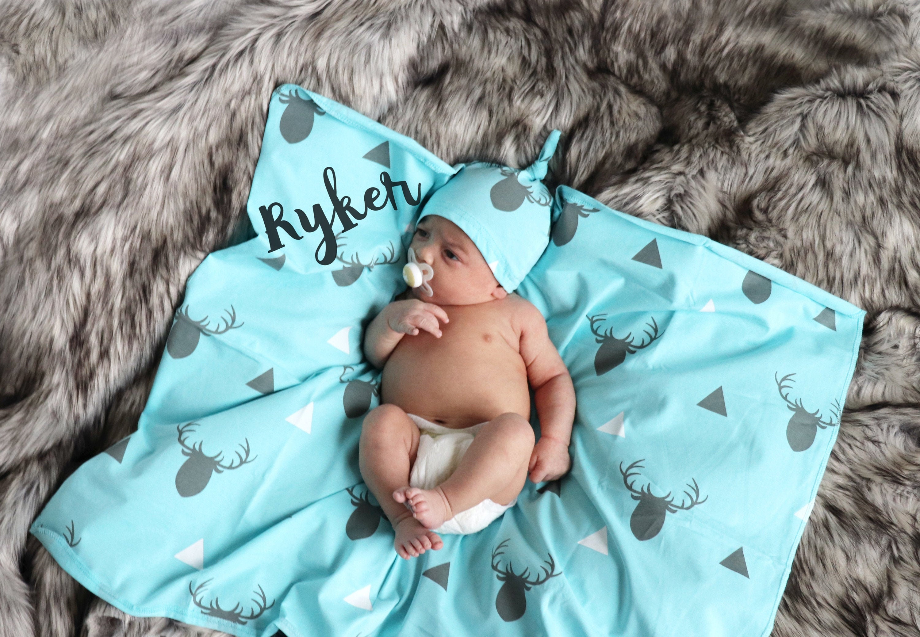 Personalized Baby Blanket Baby Name Swaddle Blanket Newborn Etsy
