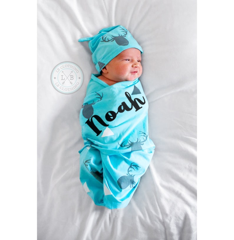 Newborn swaddle set baby boy baby blanket baby boy blanket Etsy