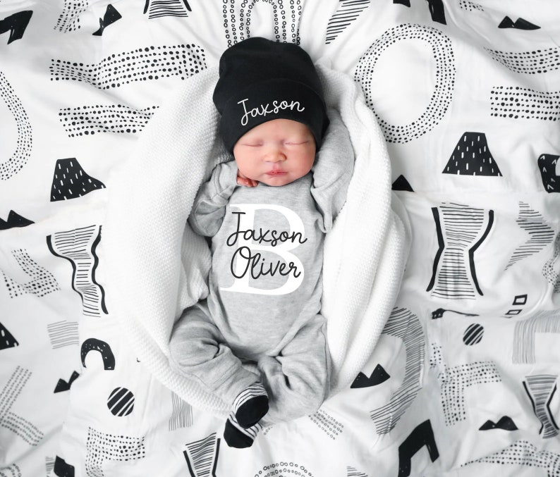 Newborn boy coming home outfit, boy going home outfit, baby boy take home outfit, newborn boy outfit, hospital outfit newborn boy image 1