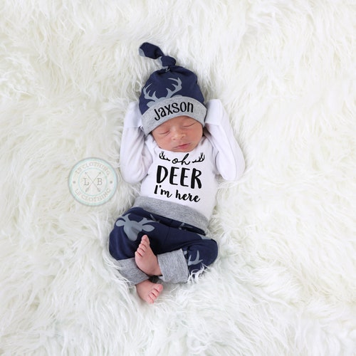 Newborn Boy Coming Home Outfit Baby Boy Take Home Outfit Etsy