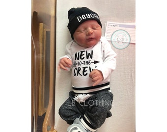 baby boy coming home outfit, personalized baby boy, newborn boy outfit, personalized baby boy outfits, baby boy hat with name