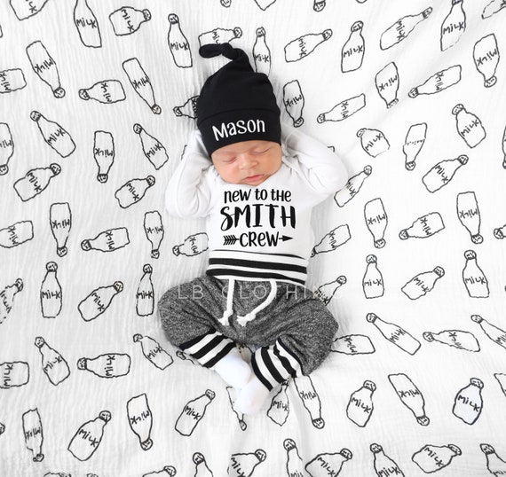 Baby Boy Gift Personalized Hat Custom Name Outfit Baby Boy