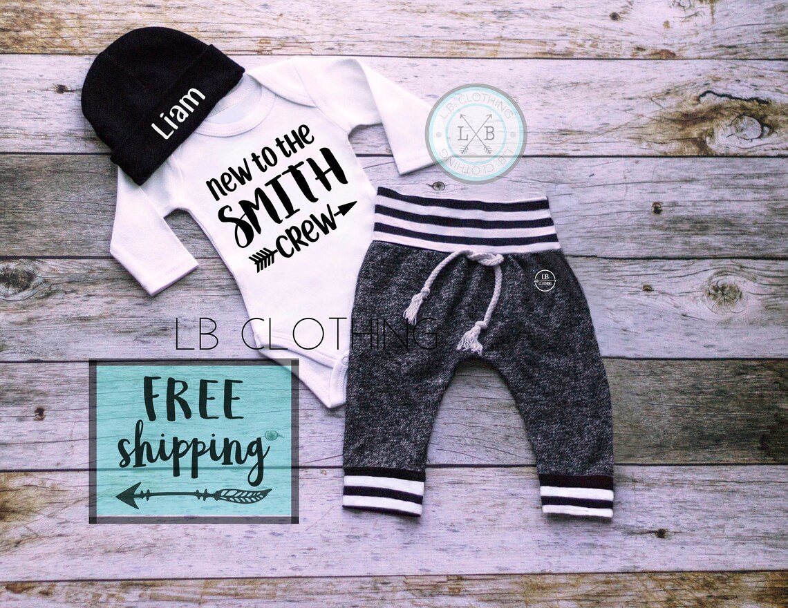 Personalized Baby Boy Outfit Custom Baby Gift Boy Outfits Etsy