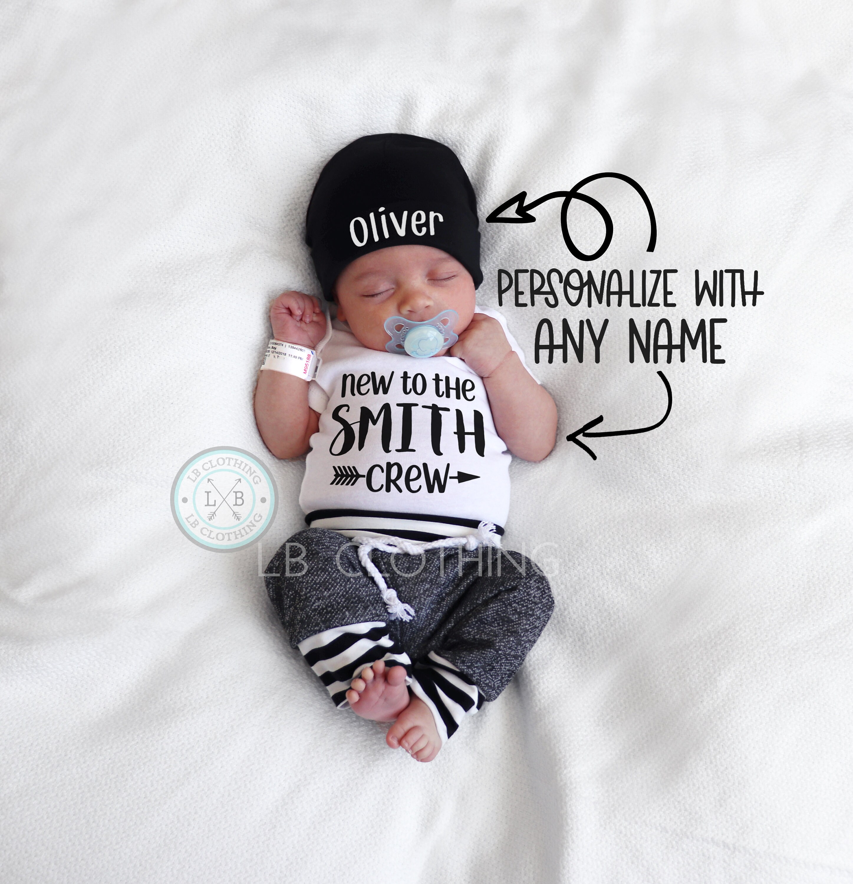 Newborn Boy Coming Home Outfit Baby Boy Take Home Outfit Newborn Outfit Newborn Baby Outfit New to the Crew Outfit Baby Boy Etsy Canada