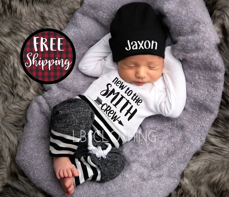 Custom Name Baby Boy Coming Home Outfit Personalized First and Etsy