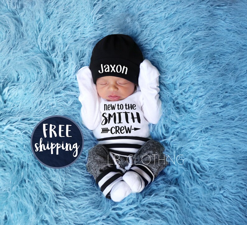 Baby Boy Gift Personalized Hat Custom Name Outfit Baby Boy Etsy