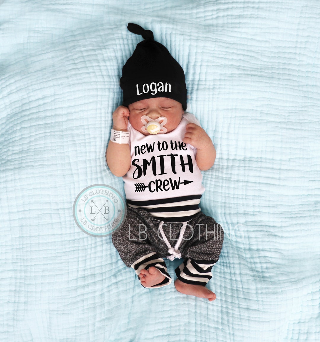 Baby Boy Personalized Coming Home Outfit Newborn Personalized Baby ...