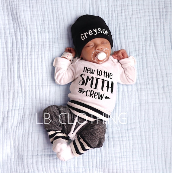 Baby Boy Gift, Personalized Hat, Custom Name Outfit, Baby Boy