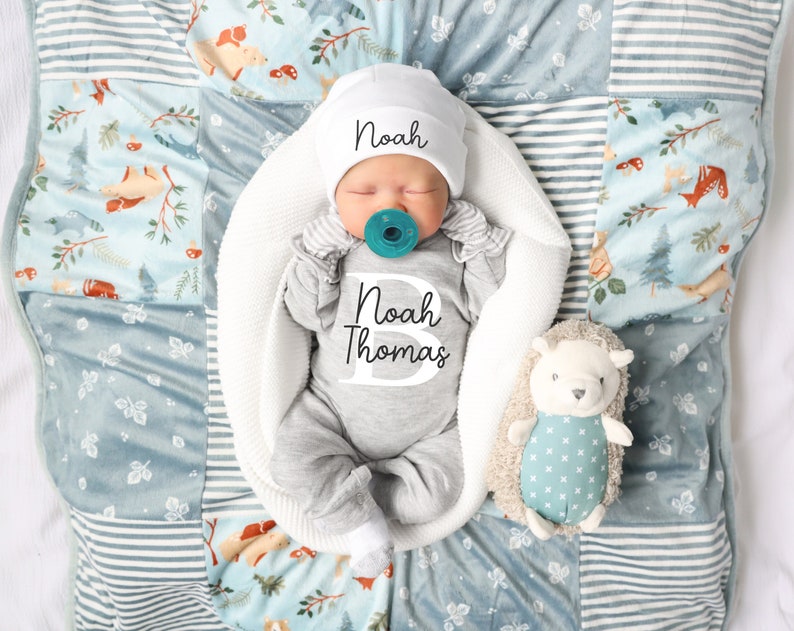 Newborn boy coming home outfit, boy going home outfit, baby boy take home outfit, newborn boy outfit, hospital outfit newborn boy image 2