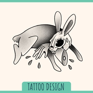 Tattoo design - gore rabbit