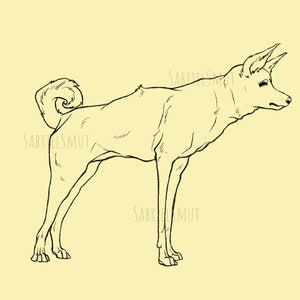 Lineart/Base - Silly feral canine dog