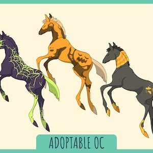 Halloween foal furry character adopt, horse equine spooky design adoptables