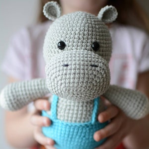 cute hippo toy for new baby, stuffed animal plaything for babyshower, soft animal snuggler for infant, welcome home baby gift