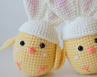 decorazione pasquale all'uncinetto, pollo pasquale all'uncinetto, regalo di Pasqua per bambini, giocattolo ripieno di Pasqua, peluche di pollo, giocattolo coniglietto di Pasqua