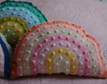 boho rainbow pillow, decorative pillow cover, house warming gift, bohemian home decor, living room cozy