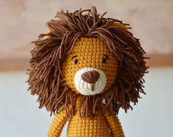 crochet lion toy, organic toy, nursery toy, nursery ideas, stuffed animal, baby shower gift, soft animal toy, amigurumi lion toy