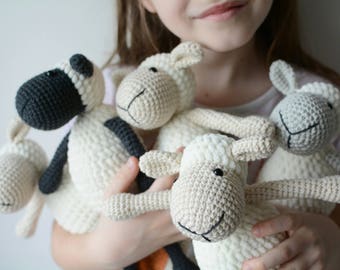 mouton au crochet, jouets au crochet, amigurumi, jouets pour chambre d'enfant, animal en peluche, cadeau de baby shower, jouet au crochet, jouet mouton fait main, peluche animal