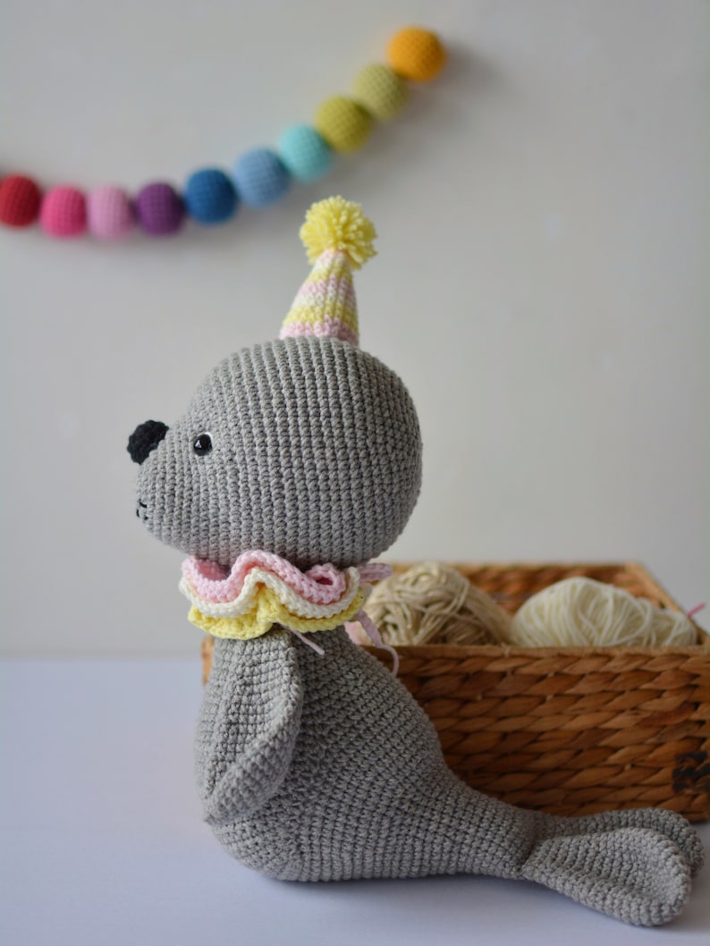 crochet seal, crochet toys, soft seal toy, nursery toys, stuffed animal, baby shower gift, crochet toy, handmade seal toy, soft animal toy image 5