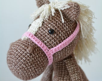 horse lovers gift, soft plushie toy, stuffed animal present, bday gift for toddler, farm nursery decor
