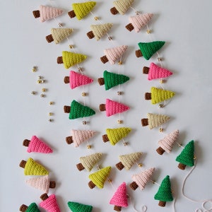 christmas crochet garland, crochet christmas decor, woodland christmas ornaments, wall hanging garland, christmas decor ideas image 5