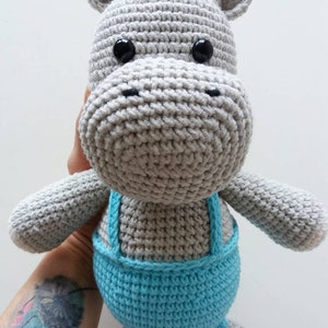 cute hippo toy for baby, nursery room decoration ideas, stuffed animal gift for baby shower, soft animal snuggler for infant image 5